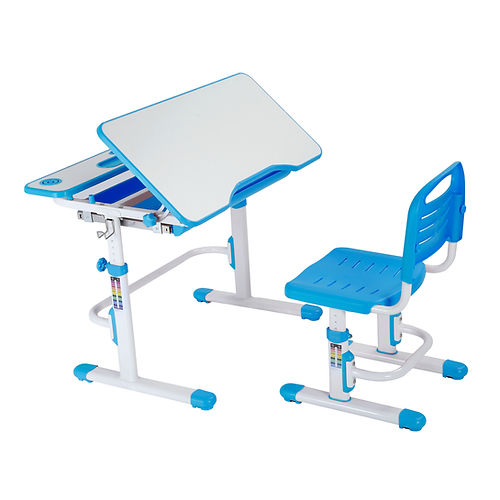 Botero Blue - A desk with a chair for children + LED Lamp