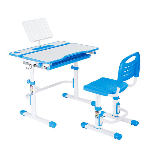 Botero Blue - A desk with a chair for children + LED Lamp